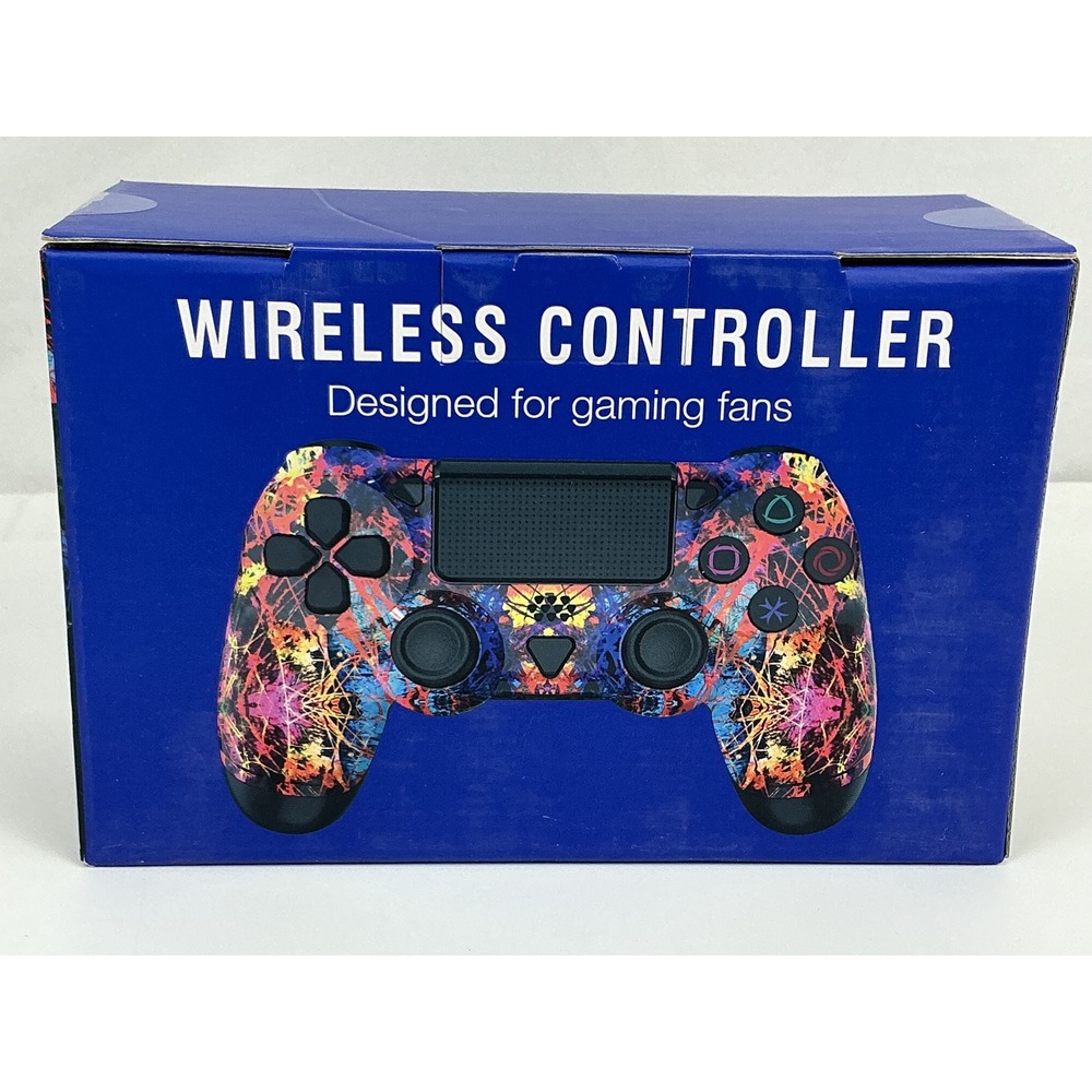 Wireless Controller For P-4 Gaming Console Colorful Graffiti Design New In Box - Picture 3 of 4